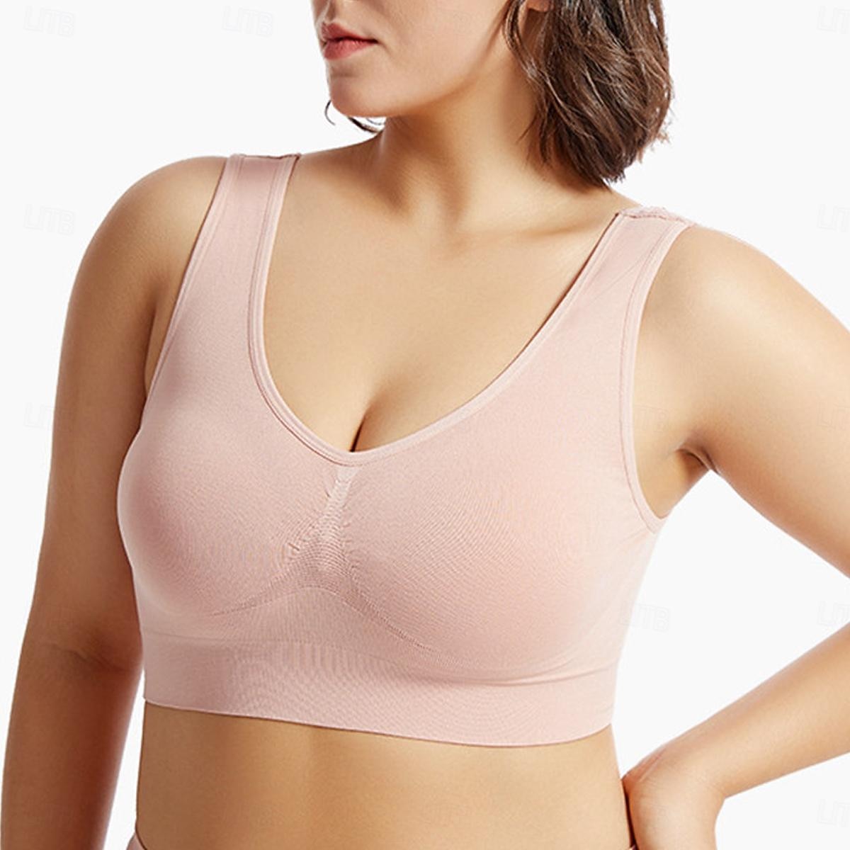 Top feminino cor pura esporte básico academias em casa nylon respirável v aro sem mangas sutiã almofadas no peito verão primavera roupas para casa de 2026 por $14.49 –P10