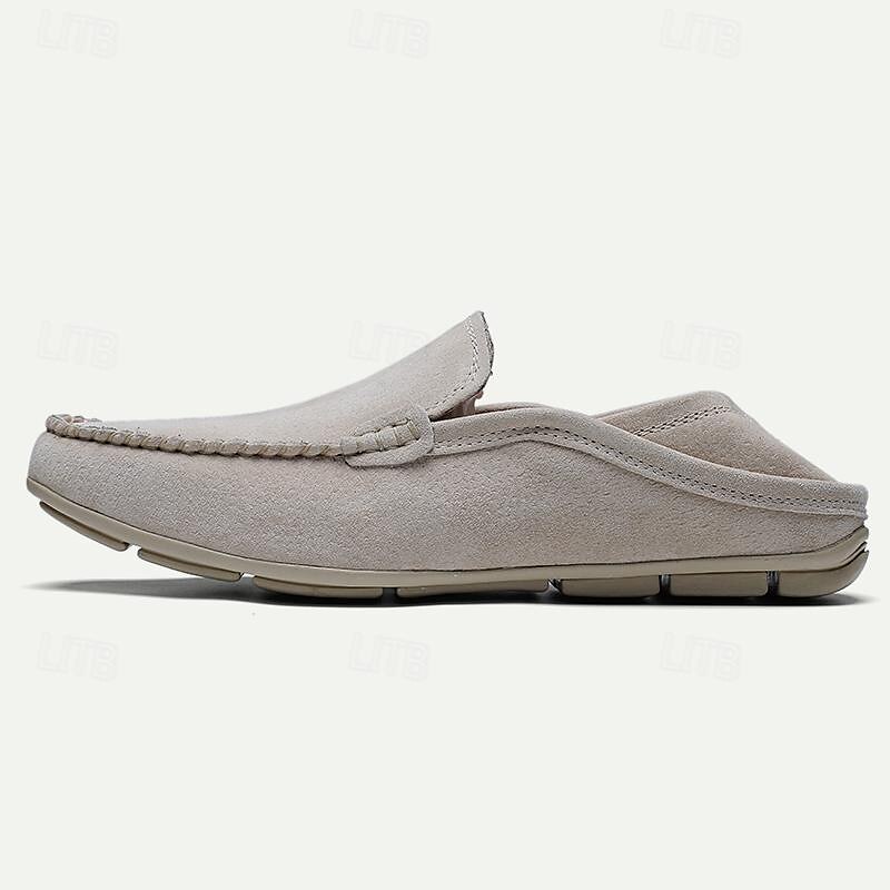 pánské béžové semišové mokasíny – lehké neformální slip-on boty s měkkou podrážkou pro každodenní pohodlí 2025 - $59.99 –P4