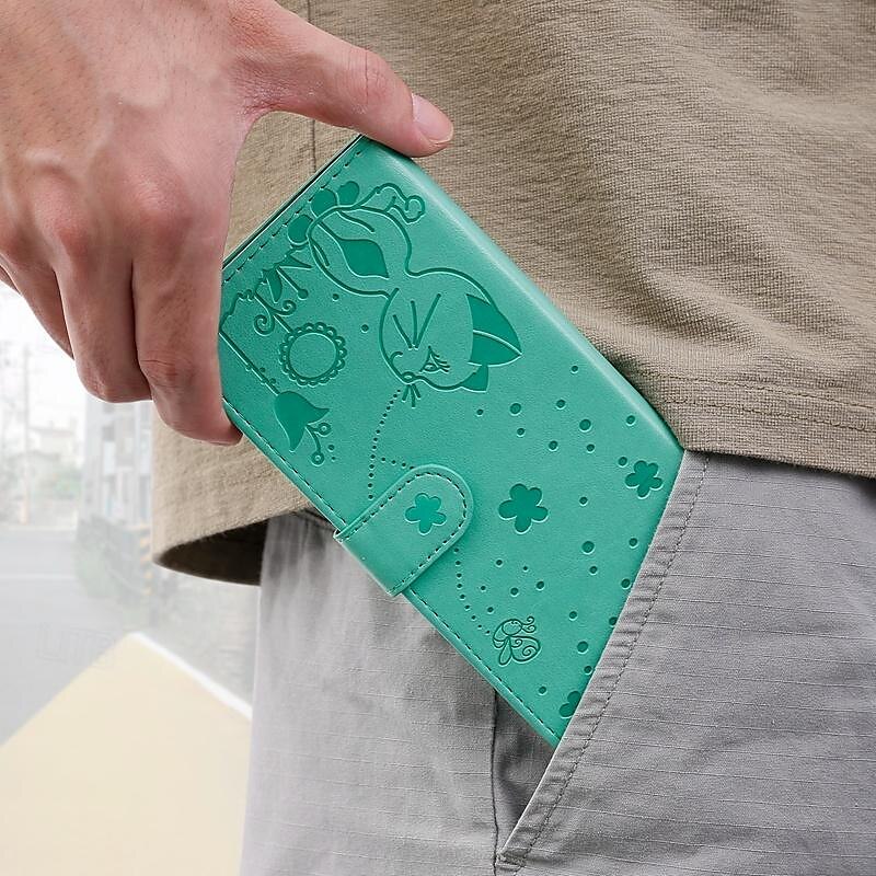 telefon Maska Pentru Samsung Galaxy S24 S23 S22 S21 S20 Ultra Plus FE A54 A34 A14 Nota 20 10 S25 Ultra Portofel Card Magnetic Protectie pentru intreg corpul cu curea de mână Pisica Albină TPU PU piele 2025 - $18.99 –P13