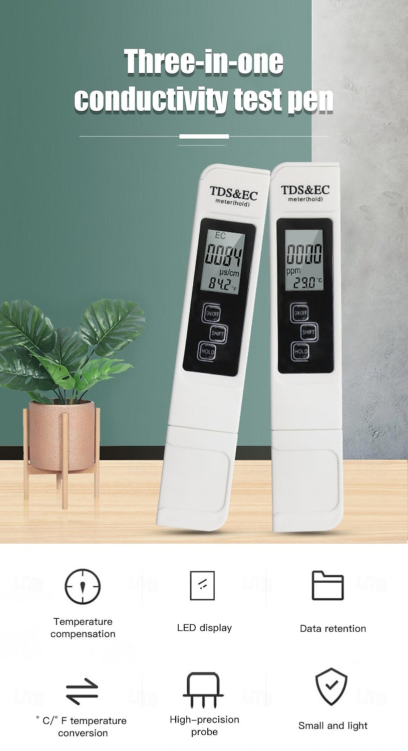 3v1 metr digitální tester kvality vody tds ec metr teploměr pero multifunkční digitální tester kvality vody pro měření teploty vody ppm tester tds metr digitální tester kvality vody 2025 - $13.99 –P8