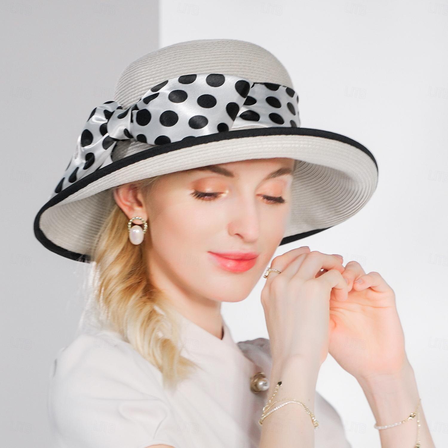 Hats Fiber Bucket Hat Floppy Hat Straw Hat Wedding Tea Party Elegant Wedding With Bowknot Ribbons Headpiece Headwear 2026 - $36.99 –P2