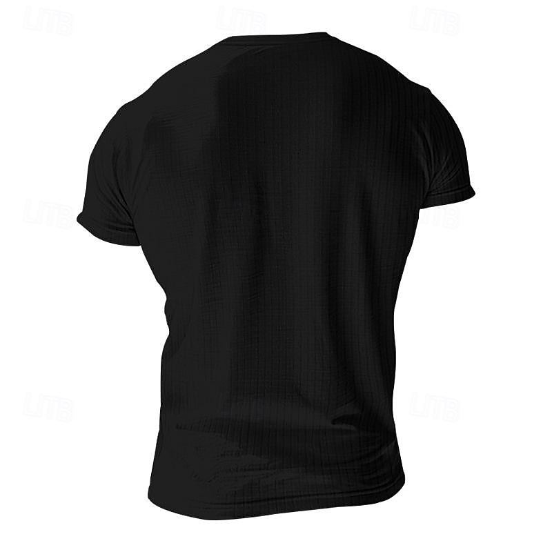 Men's Button T Shirt T Shirt Henley Shirt Tee Short Sleeve V Neck Spring & Summer Plain Pit Strip Fashion Designer Basic Vacation Street Going out Wine Black White Top Tee for Men 2025 - $12.49 –P8