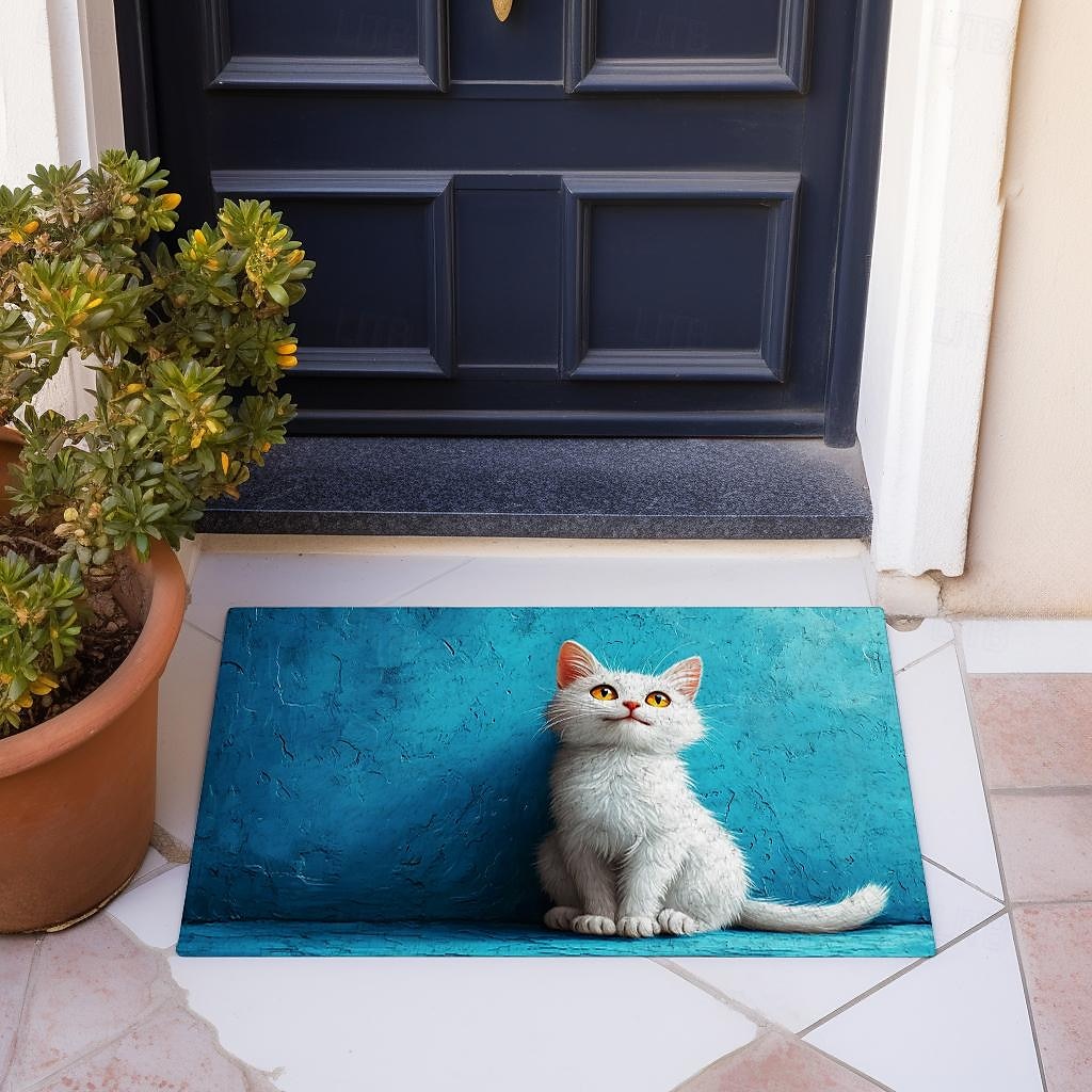 Cat Yellow Doormat Non-Slip Oil Proof Rug Indoor Outdoor Mat Bedroom Decor Bathroom Mat Entrance Rug Door Mat 2025 - $16.99 –P9