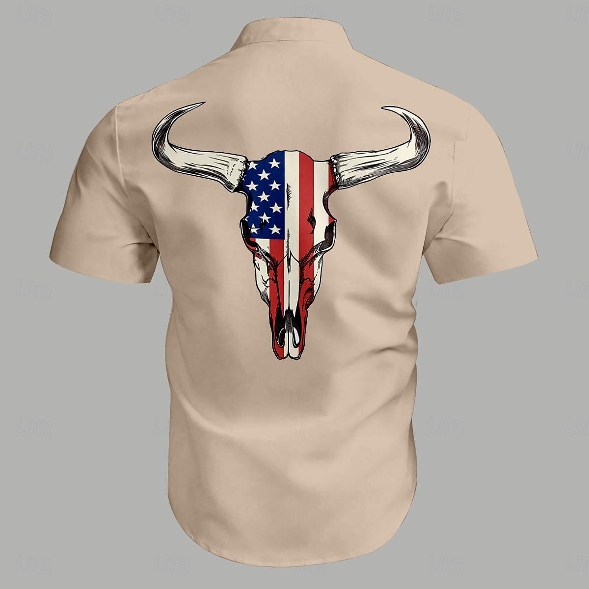 Miesten Lippu Yhdysvaltain Yhdysvaltain lippu Paita Länsimainen paita Cowboy paita Lyhythihainen länsimaista tyyliä Viidakko Kesä Kevät Paitapuserokaula-aukko Khaki 2025 - $24.99 –P2