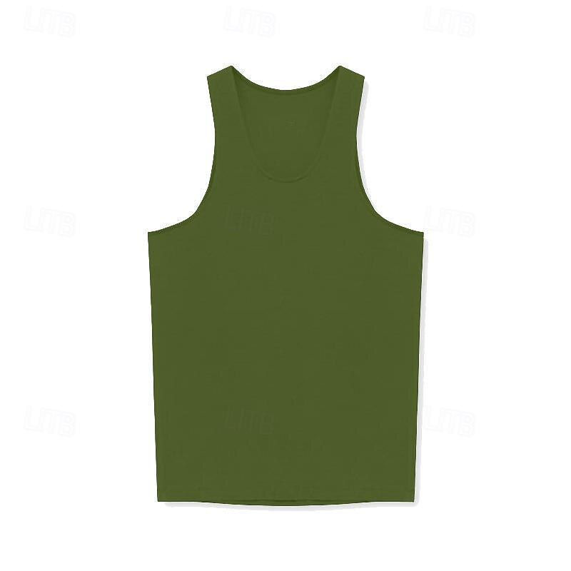 Voor heren Singlet Vest Top Onderhemd Mouwloos shirt Mouwloos Strakke ronde hals Lente zomer Effen Modieus Ontwerper Basic Vakantie Straat Uitgaan Zwart Wit Wijn Top T-shirt voor mannen 2025 - $13.49 –P18