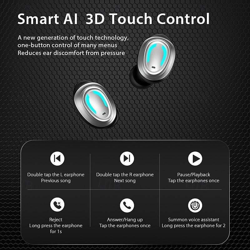 9D Stereo Bluetooth Headset with Atmosphere Light TWS Wireless Bluetooth5.3 Earbuds Waterproof Sport Headphones Touch Control Noise Cancelling in Ear Earphones with Charging Case 2025 - $19.99 –P5