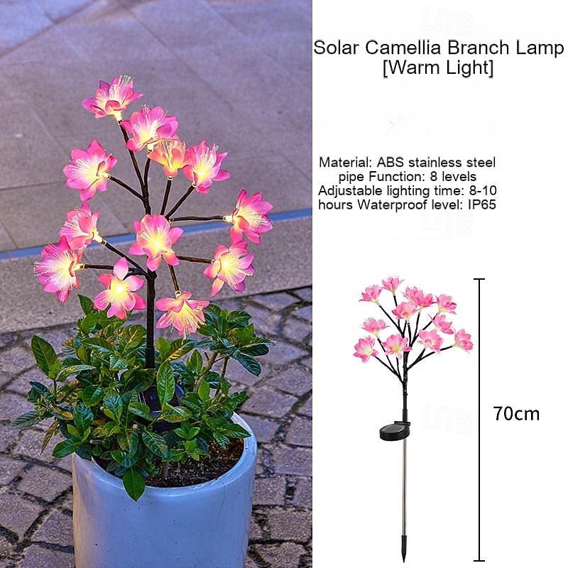 светодиодный имитационный цветок на солнечной батарее, 8 режимов, светильник для газона, цветок камелии, уличный водонепроницаемый садовый светильник, вилла, парк, двор, лужайка, дорожка, ландшафтное 2026 - $21.99 –P9