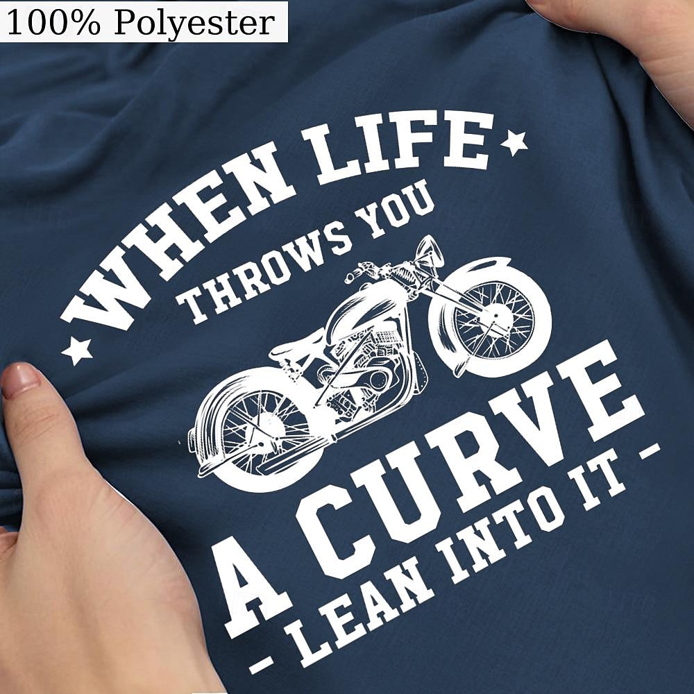 Mannen's Henley Hals Korte Mouwen T-Shirt Motorfiets Grafische T-Shirt met "Wanneer Het Leven Je Een Curve Geeft - Leun Erin" Levensstijl Quote Casual Top 2026 - $22.99 –P2