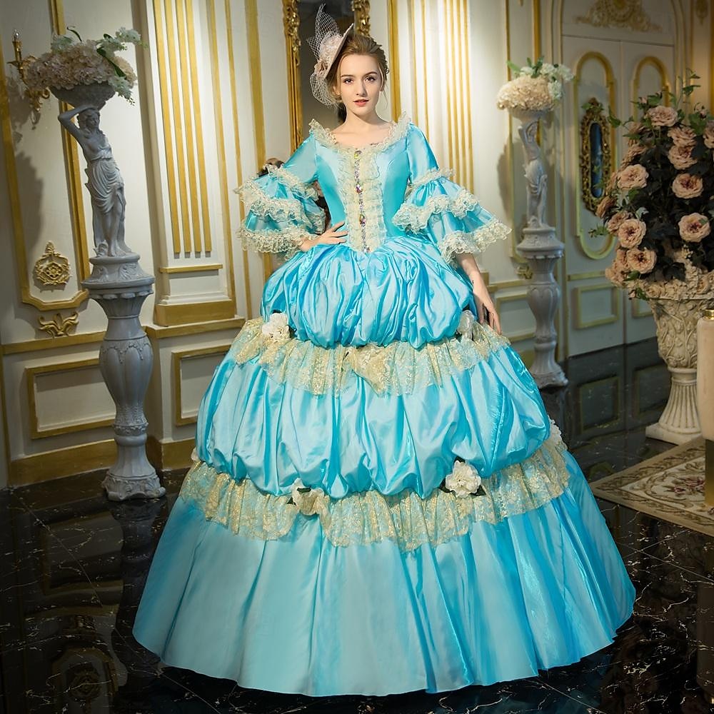 Gothic Victorian Vintage Inspired Dress Party Costume Prom Dress Princess Shakespeare Solid Color Ball Gown Fancy Dress Women's Halloween Carnival Valentine's Day Party Evening Party Masquerade 2025 - $232.49 –P2