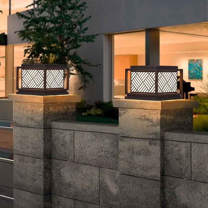Säulenlampe, wasserdichte Außenpfostenleuchten, Säulenleuchten für den Außenbereich, quadratische IP65-Säulenleuchten für den Außenbereich, wasserdichte Aluminiumglas-Pfostenleuchten, 2026 - $246.09 –P3