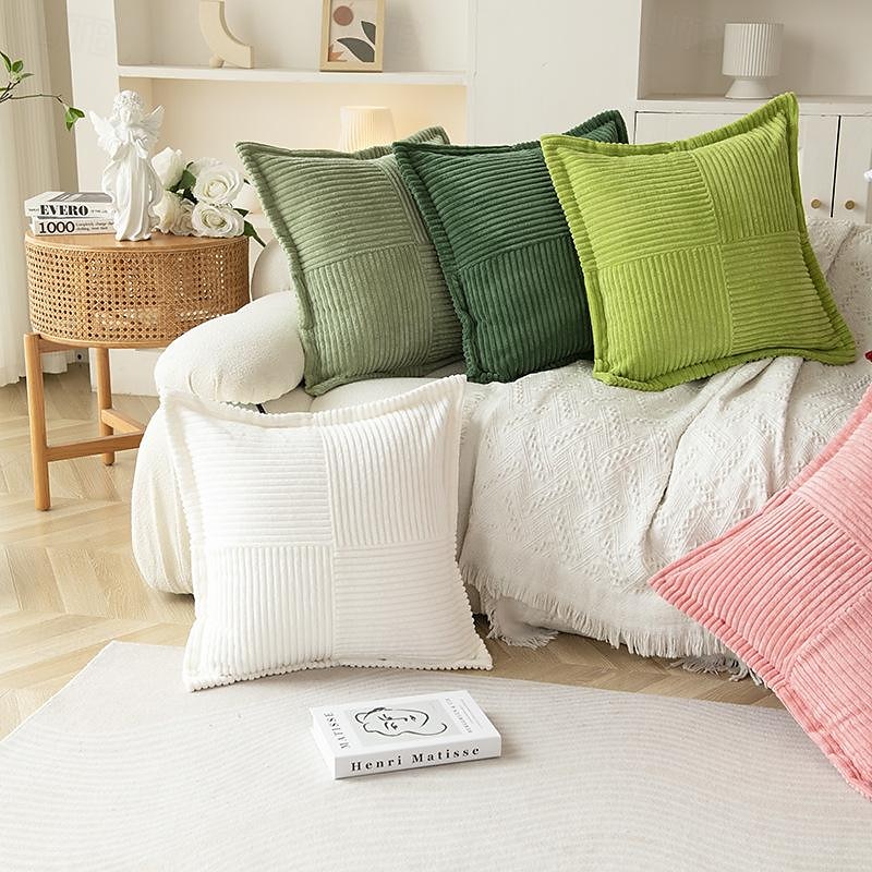 Corduroy Decorative Toss Pillow Covers, Cushion Covers, Velvet, Soft, Modern, Sofa Cushion, Decorative Cushion, Couch Cushion for Living Room, Bedroom Sage Green, Burnt Orange, Blue 2026 - $15.99 –P3
