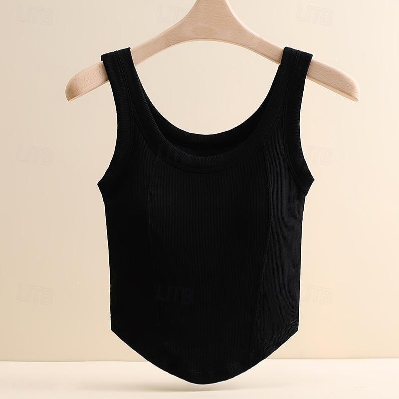Canotta donna basic senza maniche top regolari girocollo nera bianca marrone grigia estate del 2026 a $21.99 –P8