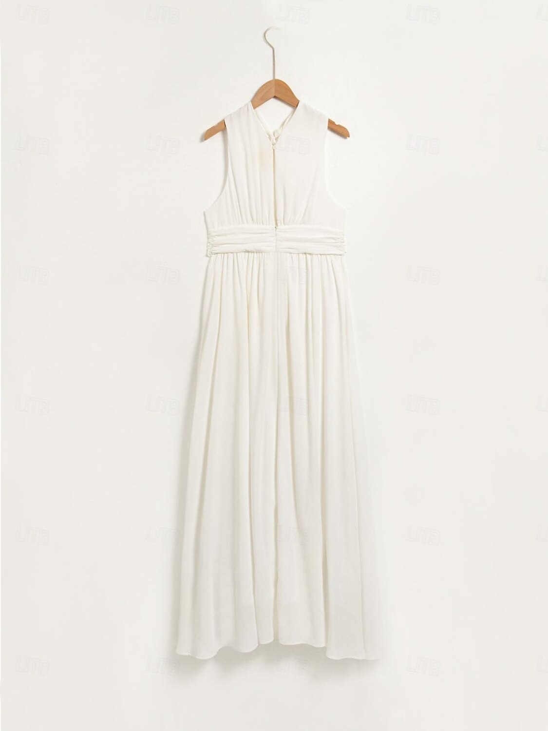 γυναικείο σιφόν λευκό καπίστρι αμάνικο κομψό φόρεμα για πάρτι/γαμήλιο μάξι φόρεμα για να εντυπωσιάσει το 2024 2026 - $69.99 –P8