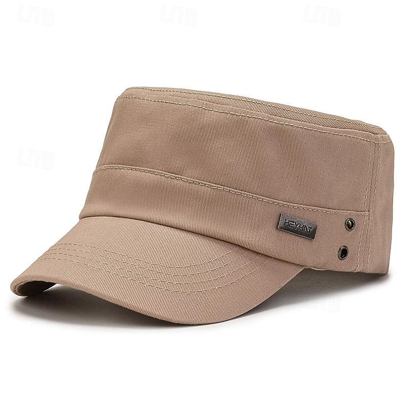 Homens Boina Chapéu de sol Chapéu de caminhoneiro Preto Azul Marinha Algodão Moda Casual Rua Diário Tecido Ajustável Filtro Solar Respirável de 2026 por $8.49 –P4