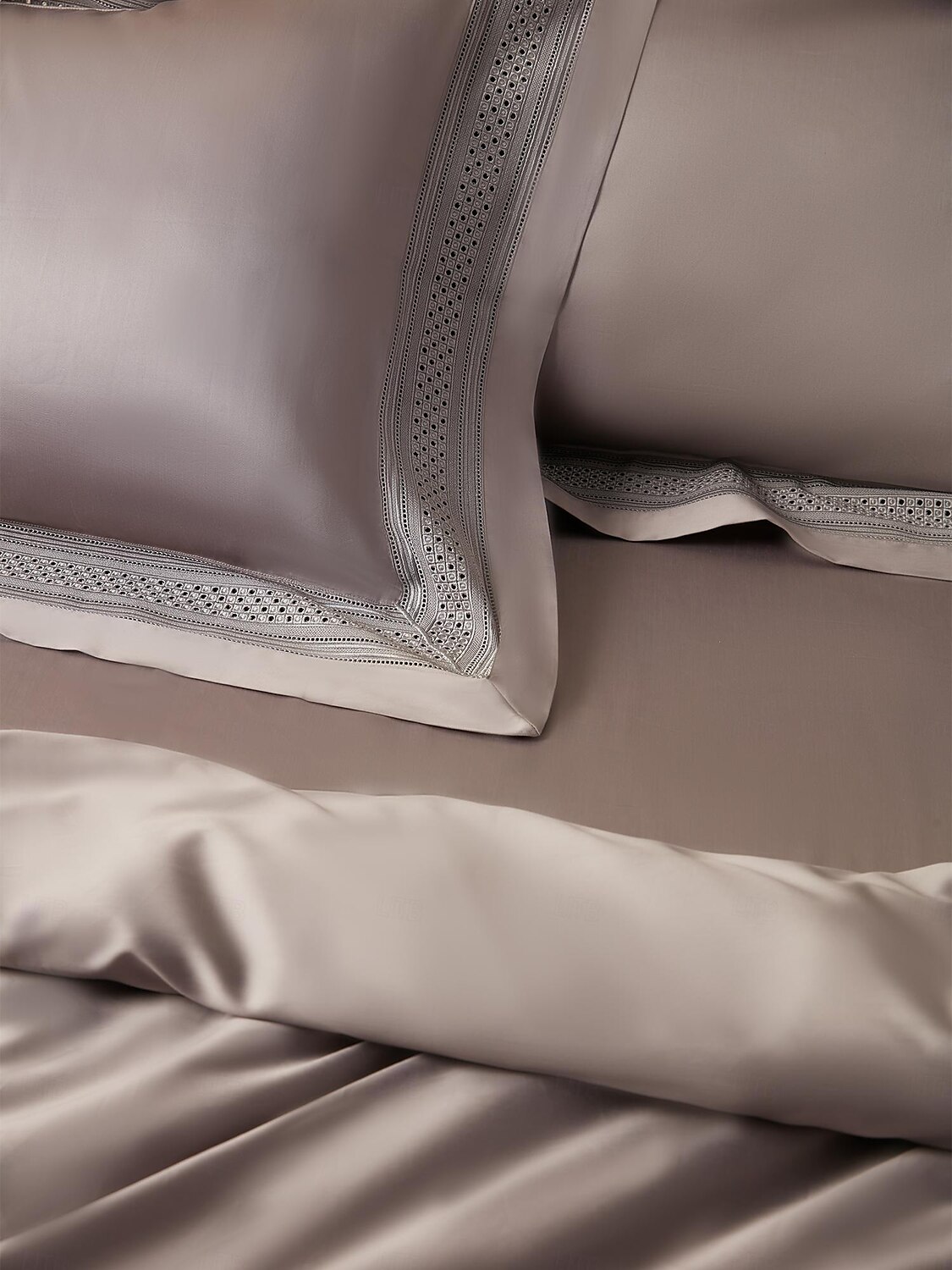 copripiumino in puro cotone pima al 100% 4 pezzi set supima 140-tc set di biancheria da letto in raso di seta morbido di lusso 1 copripiumino 1 lenzuolo piatto 2 federe del 2025 a $288.79 –P4