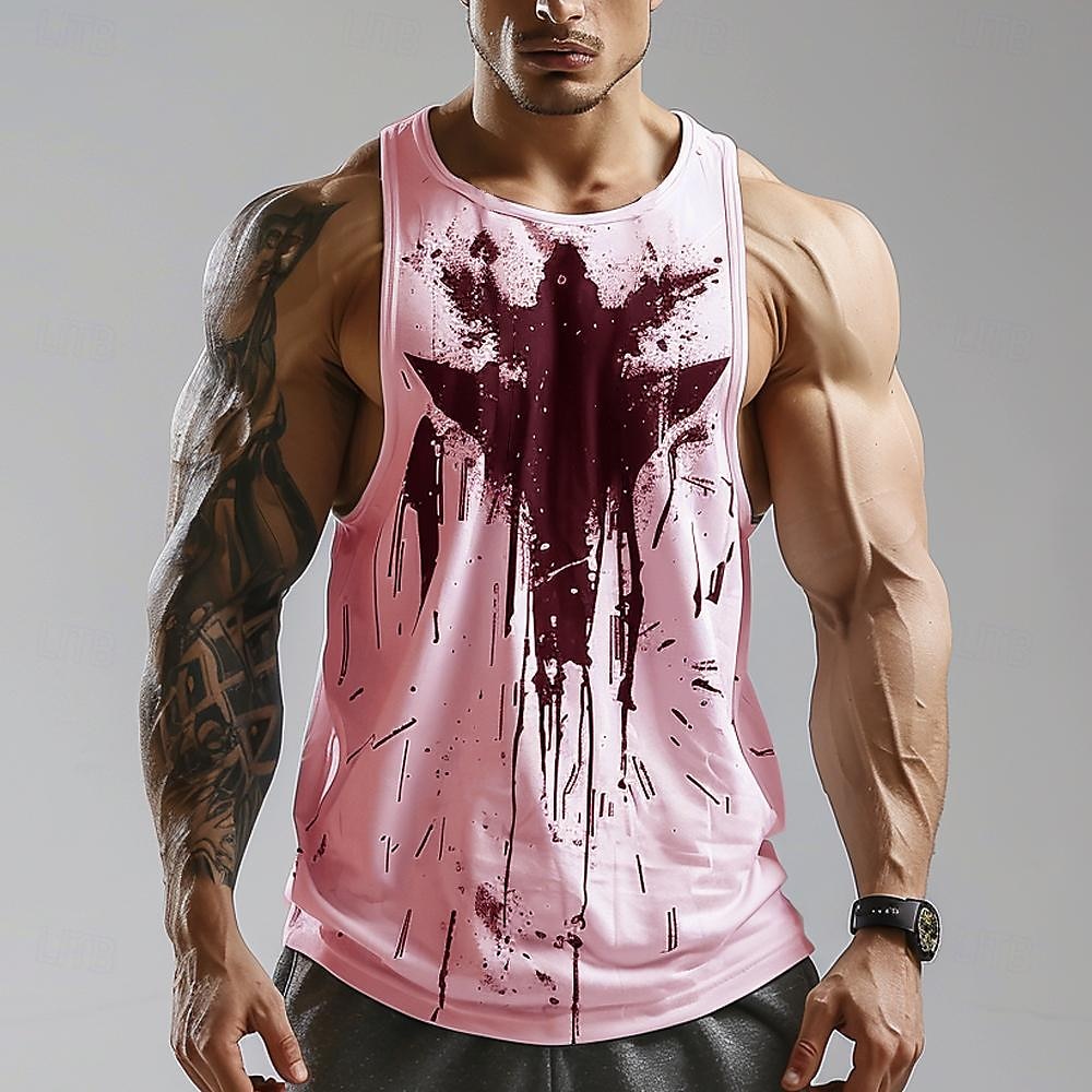 Bărbați Abstract Bluză Vest Top Sub Cămașă Fără manșon Tricou Tipărire 3D Stil Nautic Cămașă Modă Designer Ieșire Sală de Fitness Alb Roz Îmbujorat Albastru piscină Vară Primăvară Îmbrăcăminte S M L 2025 - $14.99 –P5