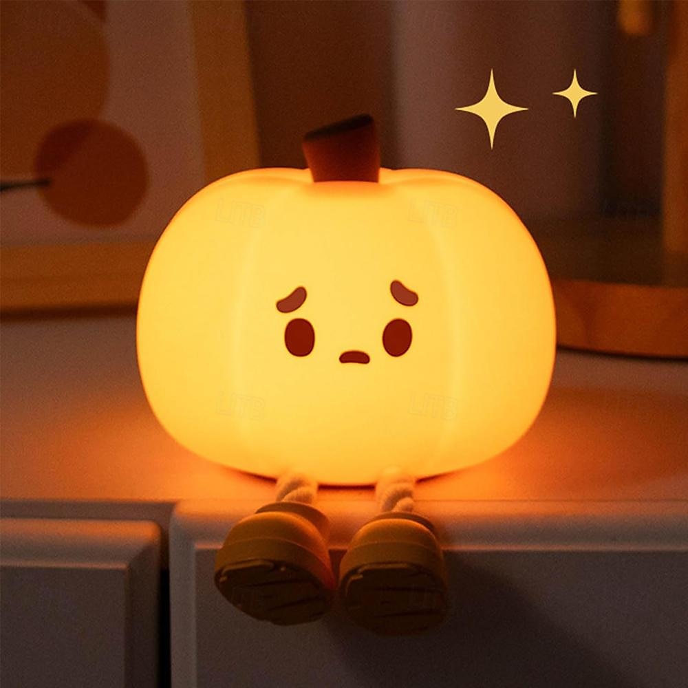 Kürbis-Nachtlicht, gruseliges Kürbis-Silikon-Putting-Light, 3 Dimm-Helligkeit einstellbar, weiches Licht für das Schlafzimmer &wohnzimmer halloween weihnachtsdekoration 2025 - $29.99 –P6