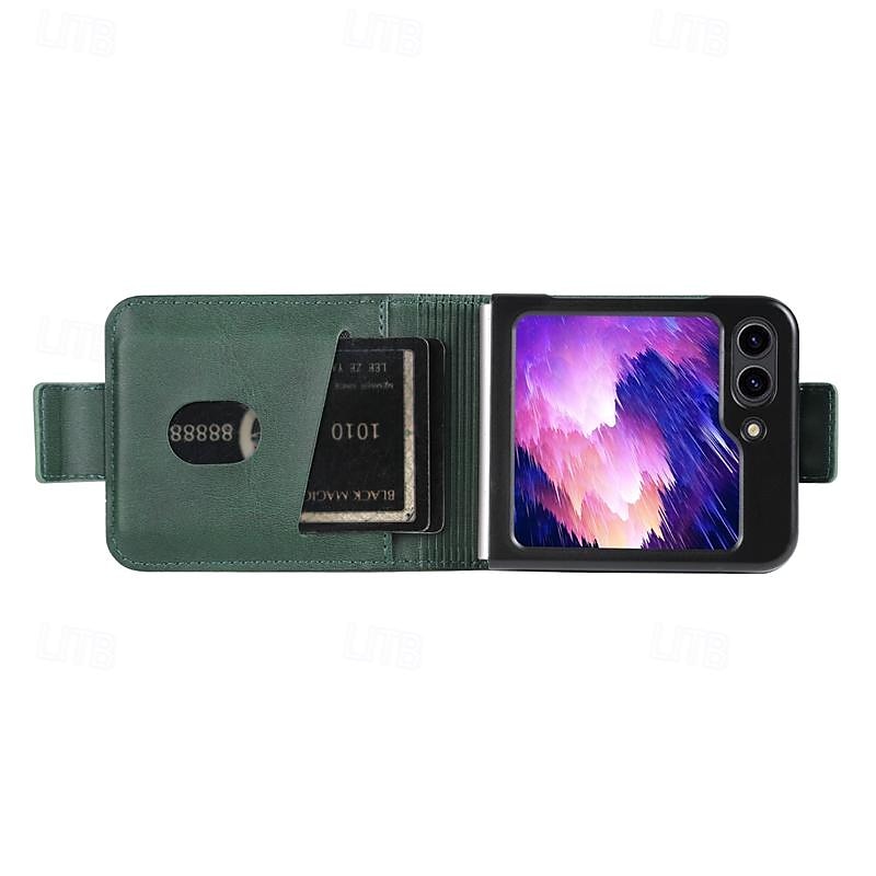 telefon Maska Pentru Samsung Galaxy Z Flip 7 Z Flip 6 Z Flip 5 Z Flip 4 Z Flip 3 Coperta Protectie pentru intreg corpul Loc pentru card Anti Șoc Retro PC PU piele 2026 - $16.99 –P10