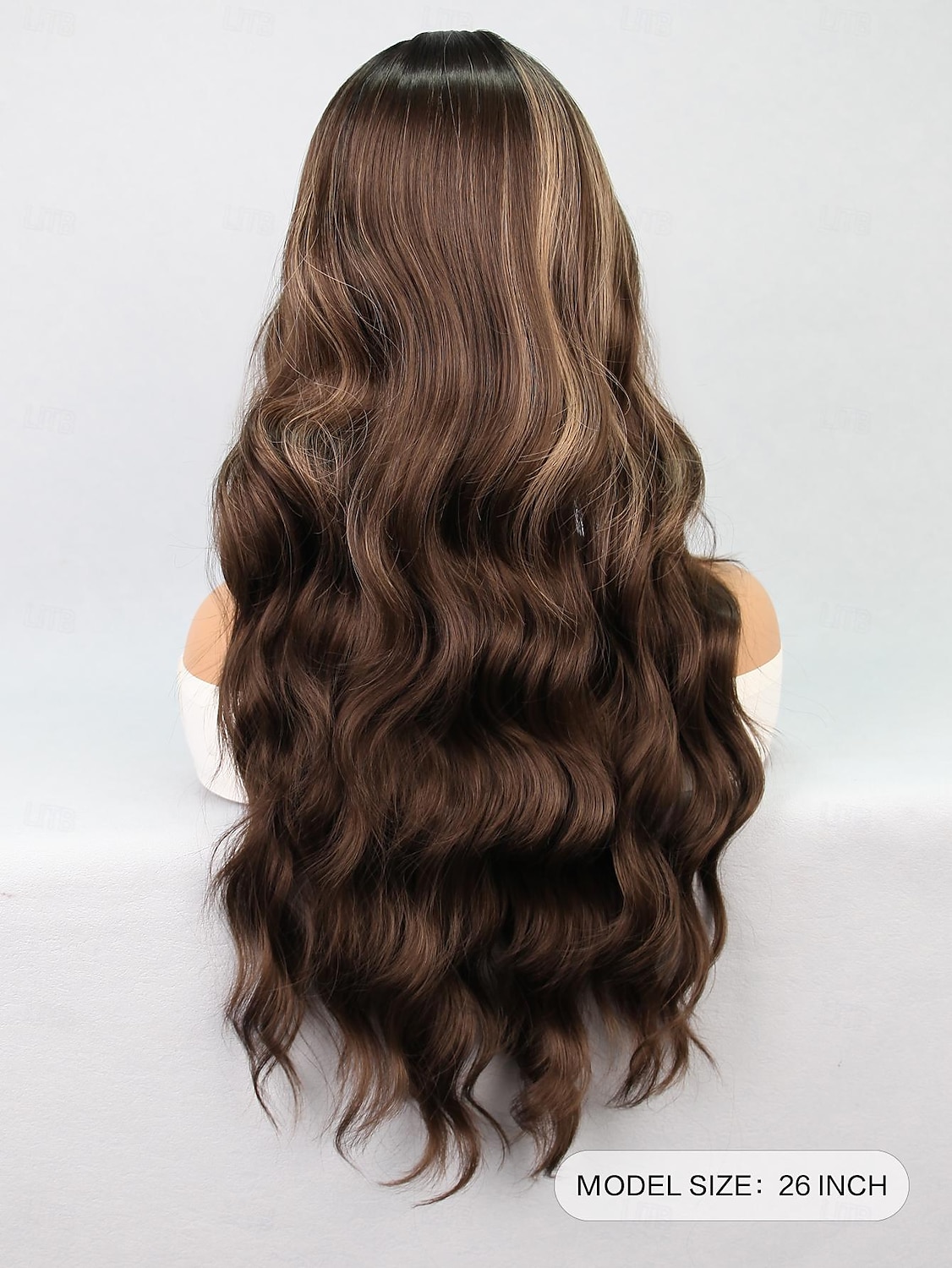 Synthetic Lace Wig Wavy Style 26 inch Multi-color Middle Part U Part Wig Women's Wig Brown / White 2025 - $31.99 –P5