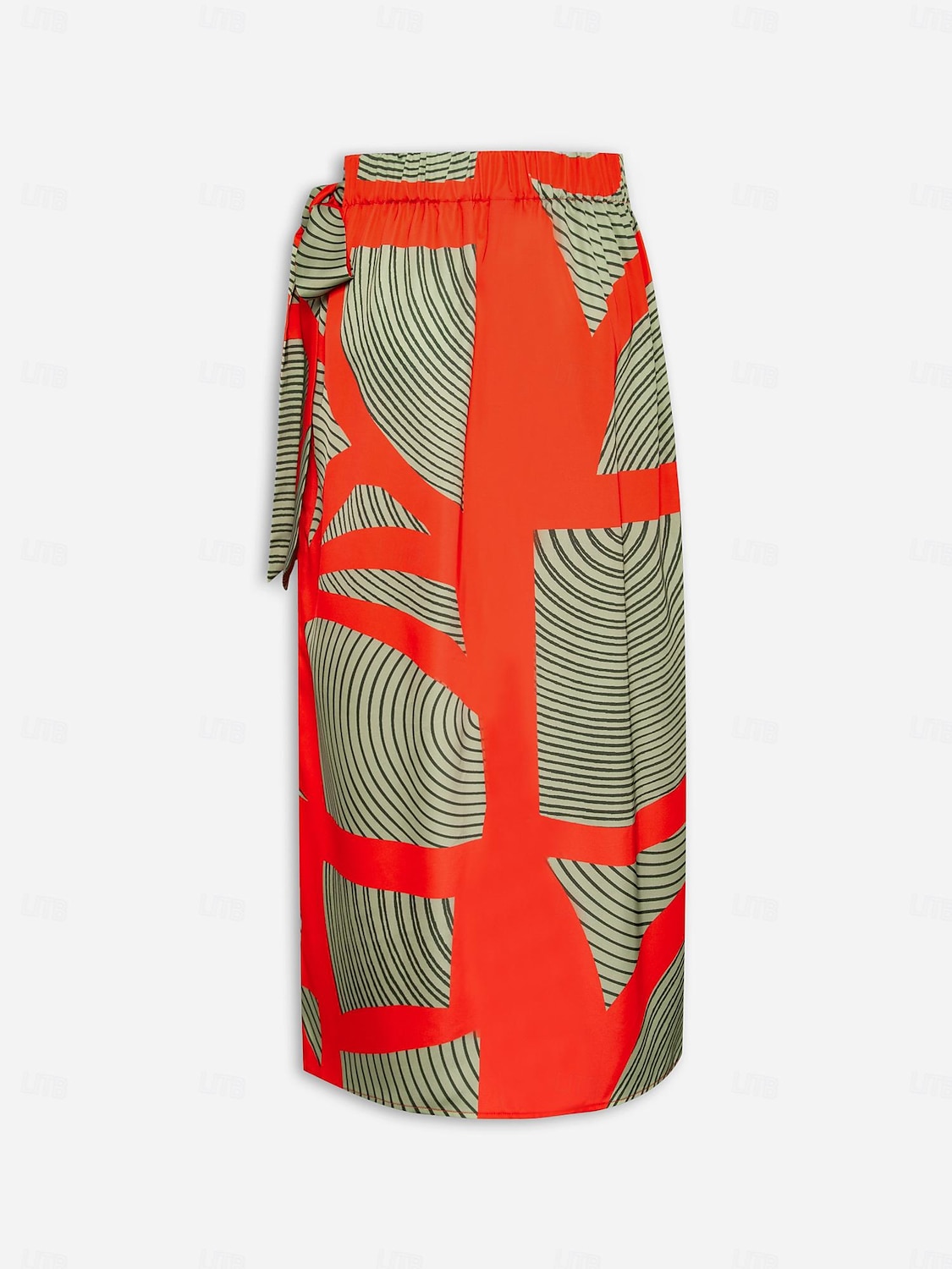 gonna midi in vita elasticizzata color block in raso del 2025 a $13.59 –P10