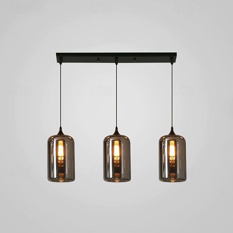 led kroonluchter eilandlicht 1/3/6/8/10/12 hoofden warm licht 25cm nordic restaurant creatieve persoonlijkheid lange lijn gerookte glazen lampen eetkamer woonkamer 110-240v 2026 - $866.99 –P2