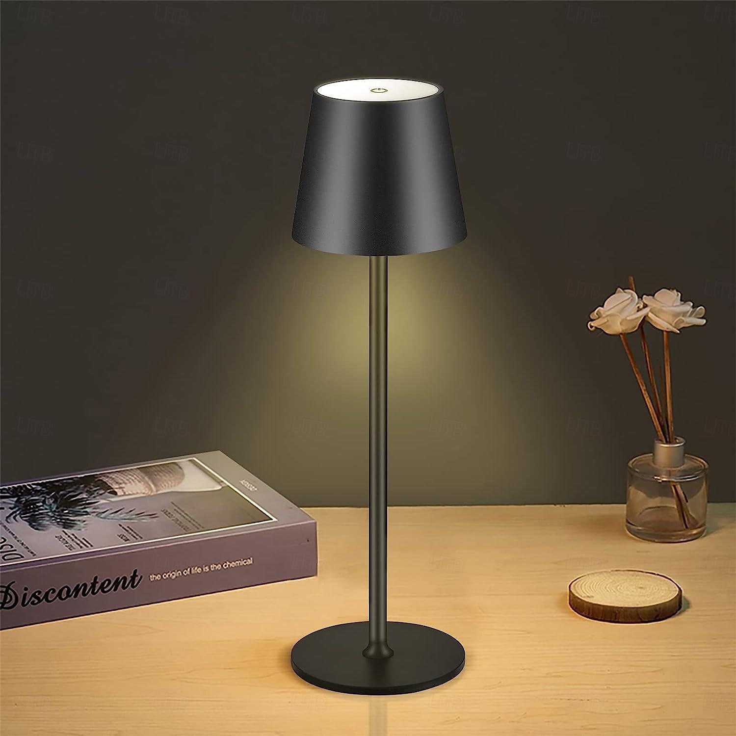 moderni led johdoton pöytävalaisin retro kahvila tunnelma lamppu pöytälamppu kosketusnäyttö himmentävä usb latauspalkki pöytälamppu 2025 - $42.99 –P9