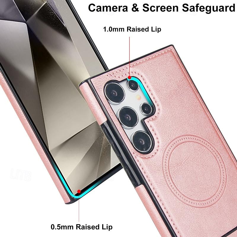 телефон Кейс для Назначение SSamsung Galaxy S25 S24 S23 Ultra Plus S22 Плюс Ультра С Магсейф Магнитный Поддержка беспроводной зарядки Откидная подножка Ретро ТПУ Кожа PU 2025 - $18.99 –P5