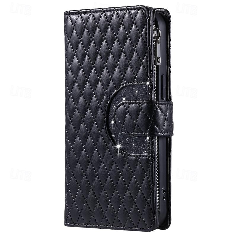 телефон Кейс для Назначение SSamsung Galaxy S24 S23 S22 S21 S20 Ultra Plus FE A54 A34 A14 S25 Ультра Кошелек для карт Молния с ремешком на запястье Откидная подножка Геометрический рисунок ТПУ Кожа PU 2025 - $22.99 –P15