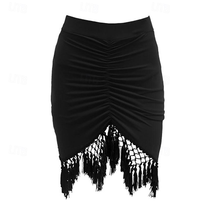 Latin tánc Társastánc Szoknyák Rakott Rojt Tiszta Szín Női Teljesítmény Edzés Magas Spandex 2025 - $33.99 –P2