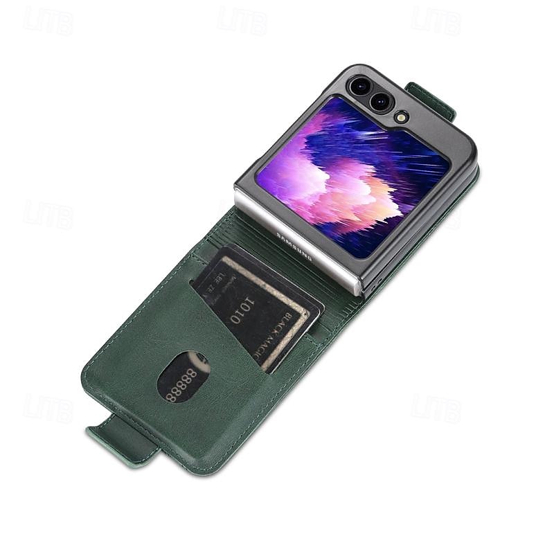 telefon Maska Pentru Samsung Galaxy Z Flip 7 Z Flip 6 Z Flip 5 Z Flip 4 Z Flip 3 Coperta Protectie pentru intreg corpul Loc pentru card Anti Șoc Retro PC PU piele 2026 - $16.99 –P11