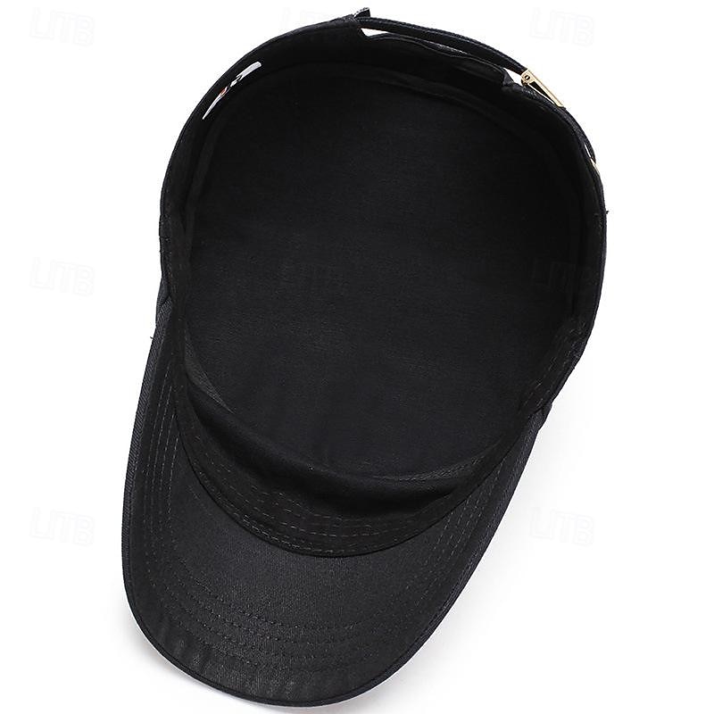 Homens Boina Chapéu de sol Chapéu de caminhoneiro Preto Azul Marinha Algodão Moda Casual Rua Diário Tecido Ajustável Filtro Solar Respirável de 2026 por $8.49 –P7