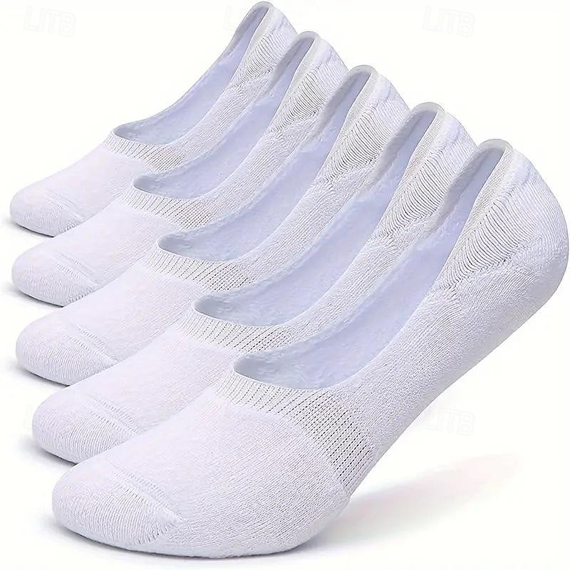 Муж. 5 шт Мульти пакеты Носки Носки до щиколотки Подследники Повседневные носки Черный Белый Цвет Полотняное плетение Для занятий спортом Повседневные Отпуск Классический Средней плотности Весна Осень 2026 - $7.99 –P2