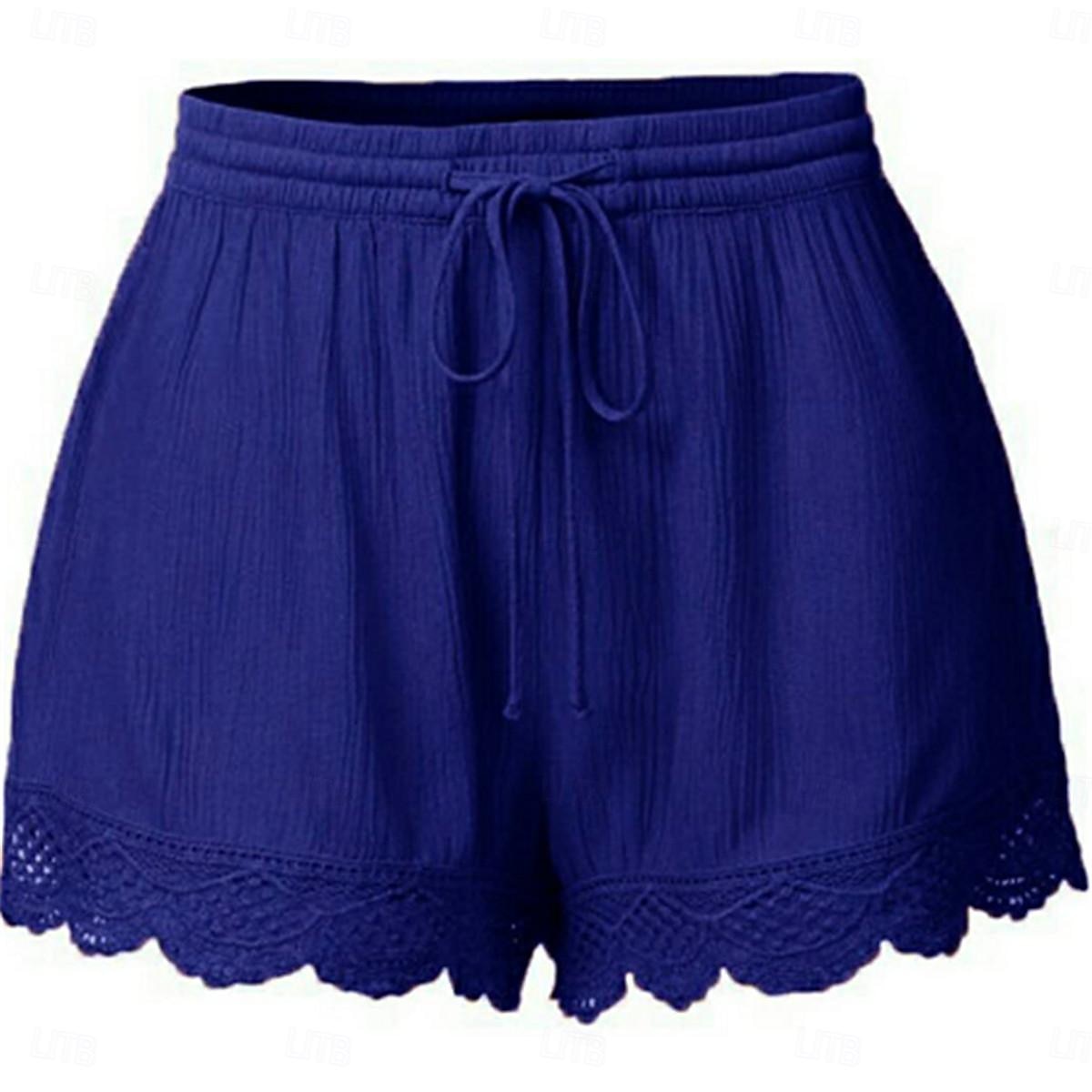 Per donna Chino Pantaloncini Essenziale Informale Breve Vita alta Liscio Design elastico con coulisse Taglio alto Traspirabilità Morbido Media elasticità Casual / quotidiano Fine settimana Vinaccia del 2025 a $15.99 –P14