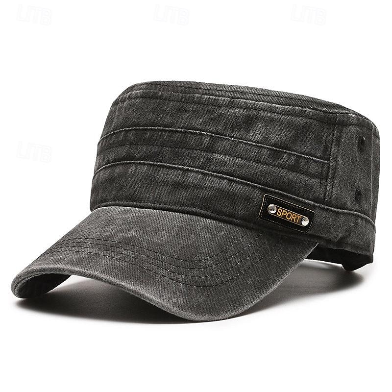 Homme Casquette Plate Casquette de Baseball Casquette militaire Chapeau de cadet Noir Marron Mélangé polyester / coton Rétro Vintage Mode Décontractées Plein Air du quotidien Plein Ajustable Ecran de 2025 ? $8.99 –P1