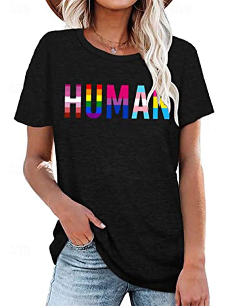 Tricou Cămăși Pride Curcubeu Uman Casual Stil de strada Tricou lesbiană pentru Pentru femei Adulți Ștanțare la cald pentru Halloween Carnaval Mascaradă Parada Mândriei Luna Mândriei 2026 - $15.49 –P1