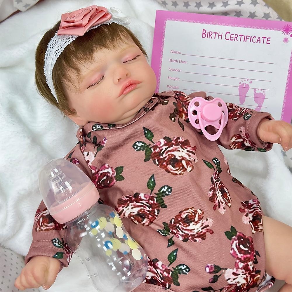 18 pouce Poupée Reborn Jouet pour Bébé & Nourrisson Poupée Reborn Toddler Poupée Poupée bébé Reborn Bébé Nouveau née réaliste Cadeau Membres en silicone 3/4 et corps rempli de coton cadeaux noël de 2025 ? $139.99 –P8