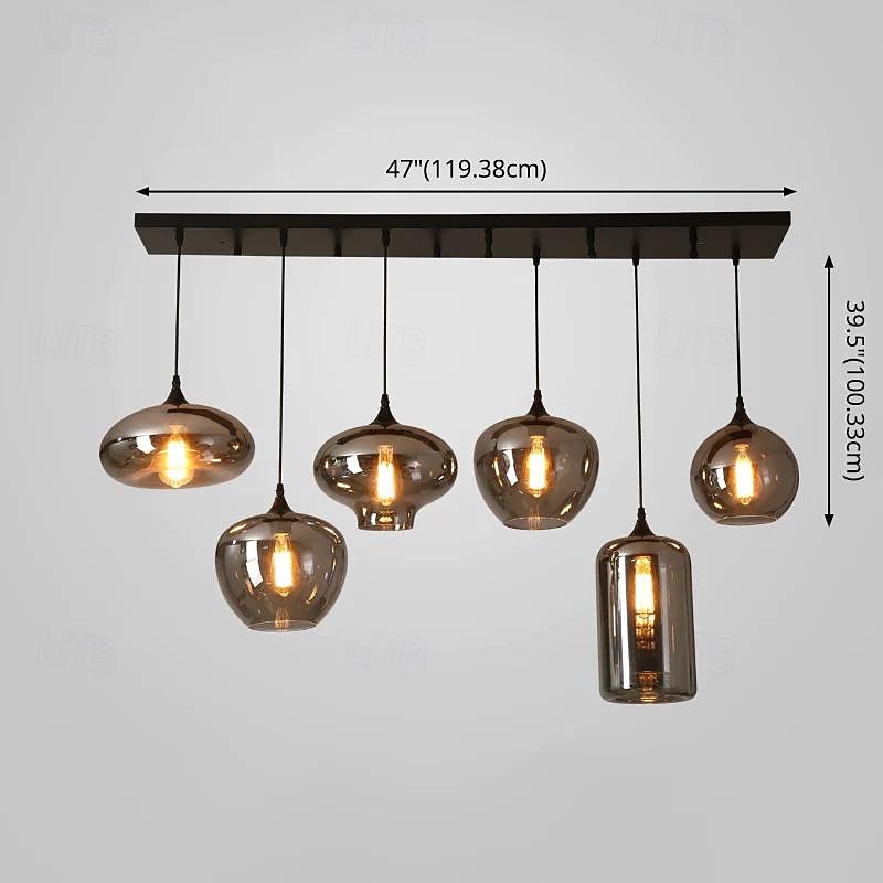 led kroonluchter eilandlicht 1/3/6/8/10/12 hoofden warm licht 25cm nordic restaurant creatieve persoonlijkheid lange lijn gerookte glazen lampen eetkamer woonkamer 110-240v 2026 - $866.99 –P9