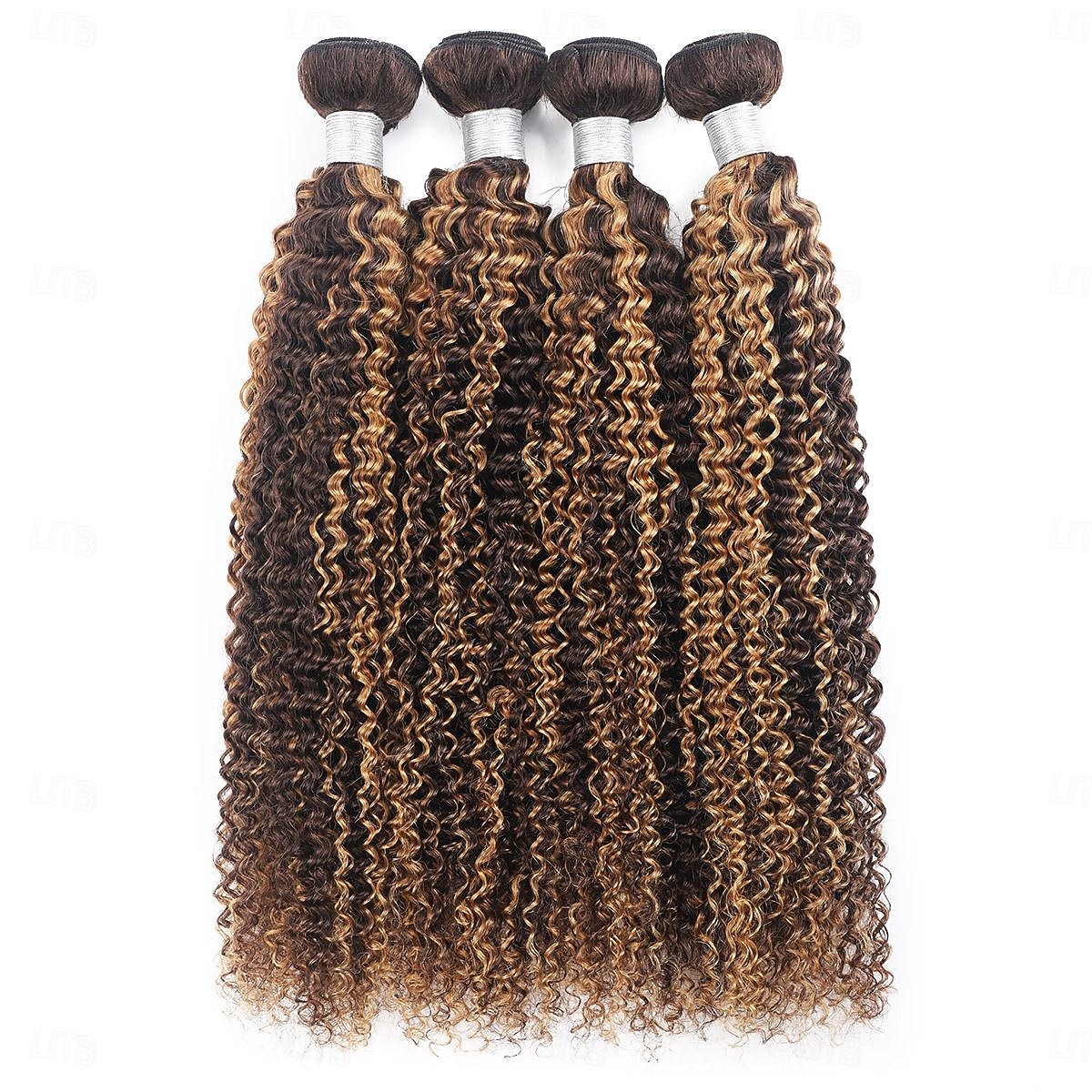 Paquete de 2 extensiones de cabello humano con reflejos p4/27, mechones de ondas rizadas de 10 a 28 pulgadas 2026 - $122.99 –P1