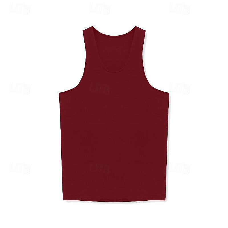 Voor heren Singlet Vest Top Onderhemd Mouwloos shirt Mouwloos Strakke ronde hals Lente zomer Effen Modieus Ontwerper Basic Vakantie Straat Uitgaan Zwart Wit Wijn Top T-shirt voor mannen 2025 - $13.49 –P15