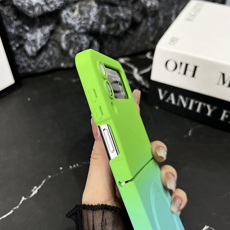 2025年 Samsung Galaxy Z Flip 6 Z Flip 5 Z Flip 4 Z Flip 3 用の電話ケース バックカバー ワイヤレス充電サポート ショックプルーフ カラーグラデーション TPU  コレクション – $12.99 –P5