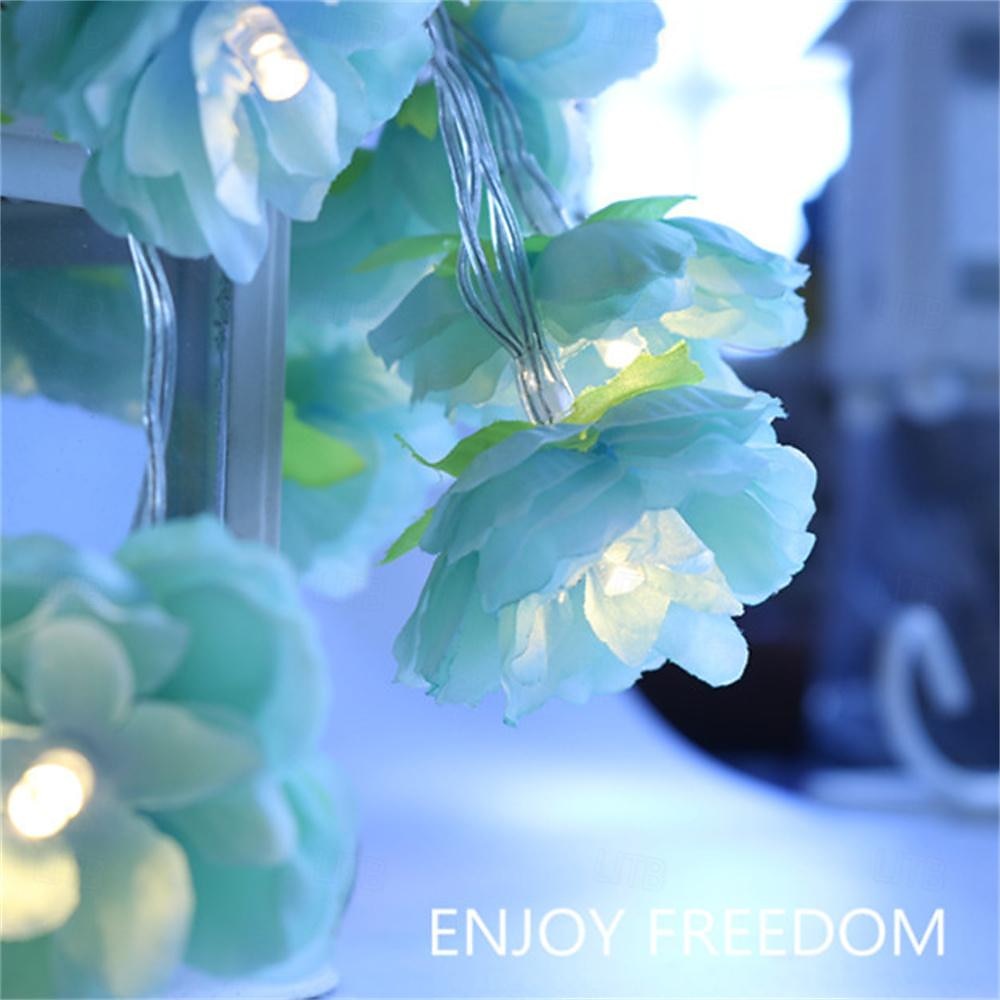 Elegant Wedding Party Reception LED Flower String Lights – Battery Operated Fairy Lights 1.5M 10LED/3M 20LED Romantic Lantern Lights for Home Decor 2025 - $12.99 –P6