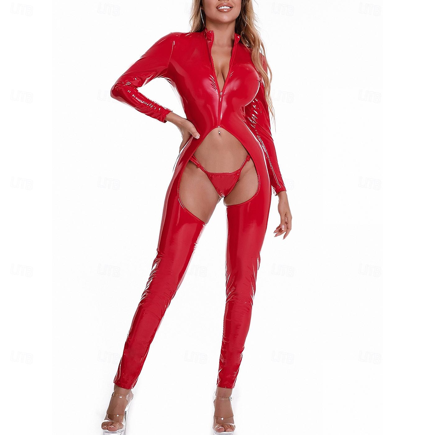 Danskostymer Exotiska danskläder Pole dance Trikot / Onesie Ihålig Ren Färg Tvinning Dam Prestanda Träning Långärmad Hög PU 2025 - $34.99 –P1