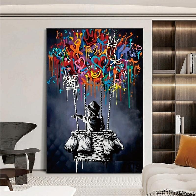 ručně vyráběné panoráma města pop art olejomalba street art malba texturované plátno umění panorama krajiny umění městské pouliční scéna malba moderní výzdoba obývacího pokoje 2025 - $150.99 –P6