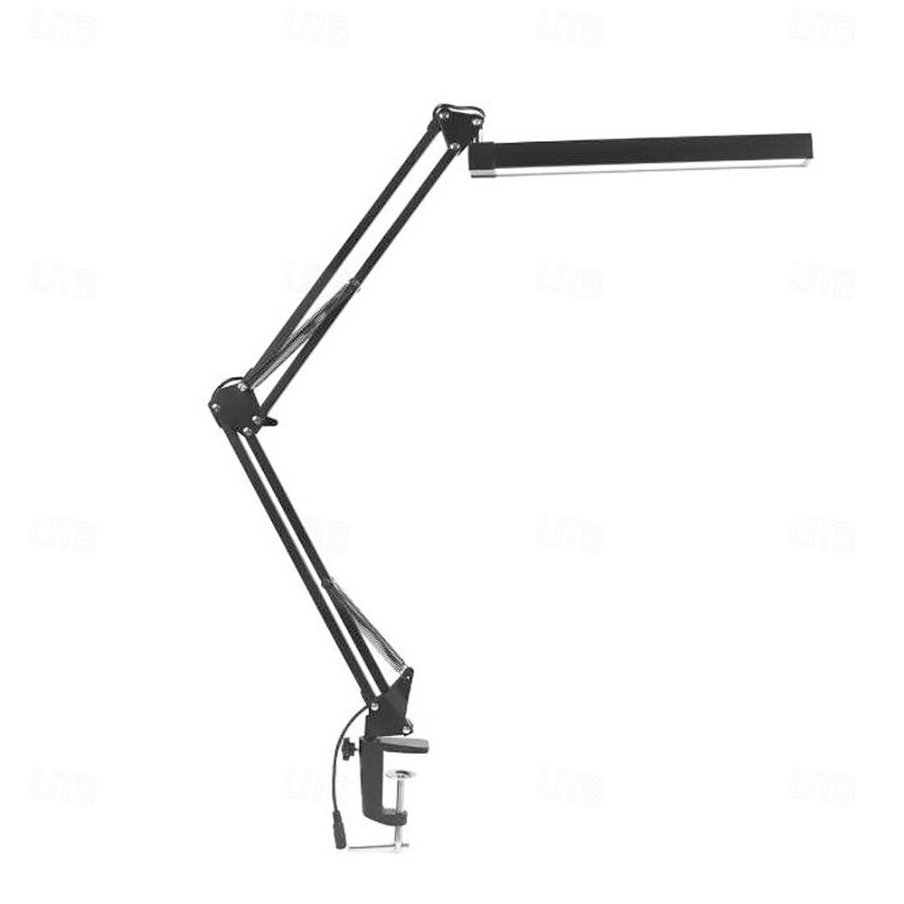 led-bureaulamp zwenkarm bureaulamp met klem 3 verlichting 10 helderheid oogzorgmodi lezen bureaulampen voor thuiskantoor 360spin met usb-adapter & geheugenfunctie zwart-12w 2025 - $37.99 –P6