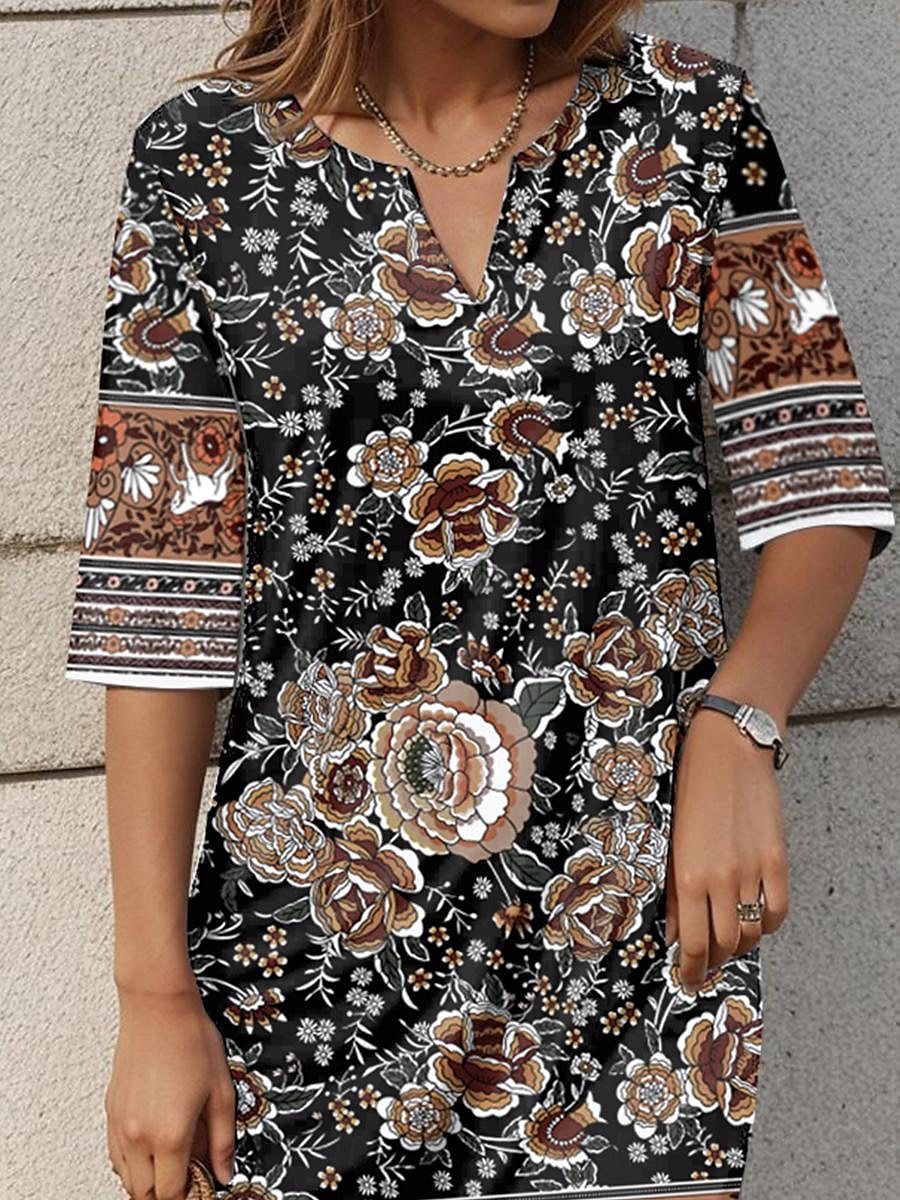 Női Mini Ruha Hétköznapi Ruha Kisméretű Ruha Pólóruha Tee Ruha Átmeneti Ruha Elegáns Stílusos Üdülés Munka Hétköznapi Regular Fit Grafika Fél Ujjú V Nyakú Narancs Nyári 2025 - $26.99 –P3