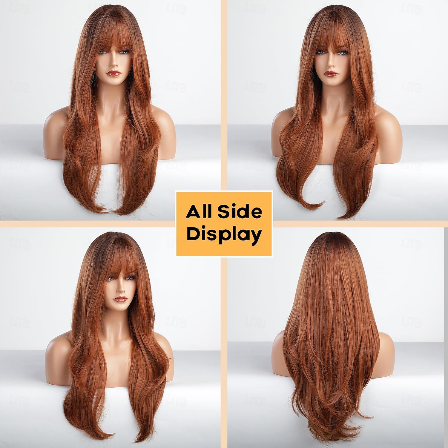Auburn Blonde Brown Light Brown Pink Wigs for Women Long Auburn Red Wig with Bangs Layered Wigs for Women Red Wigs Auburn Hair Wigs for Women Cosplay Wigs 2025 - $20.99 –P5