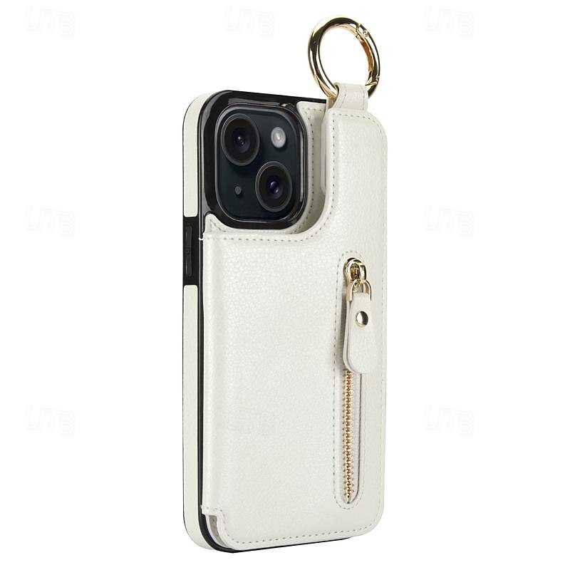 Phone Case For iPhone 16 15 14 Pro Max Plus 13 12 11 Pro Max Mini Wallet Case Zipper Kickstand Card Slot Retro TPU PU Leather 2025 - $15.99 –P13