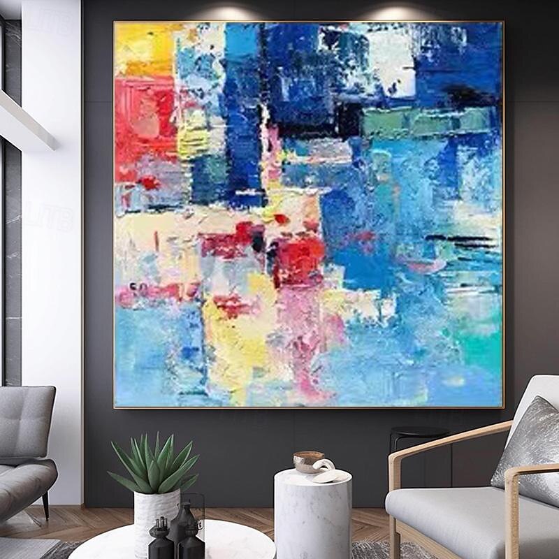 grote wandkunst origineel met de hand geschilderd eigentijds abstract schilderij horizontaal verticaal enorm formaat kunst helder kleurrijk canvas kunst voor thuis kamerdecoratie 2025 - $108.99 –P3