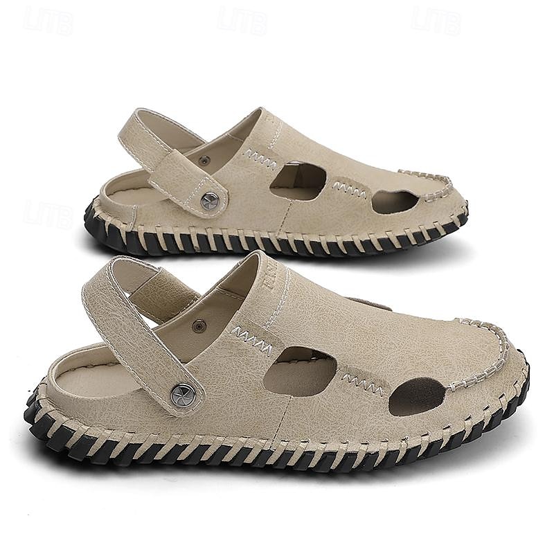 Homens Sandálias Sandálias rasas Sandálias De Moda Chinelos ao ar livre sapatos feitos à mão Caminhada Casual Estilo Praia Diário Escritório e Carreira Pele Napa Tecelagem voadora Respirável de 2025 por $54.99 -P5