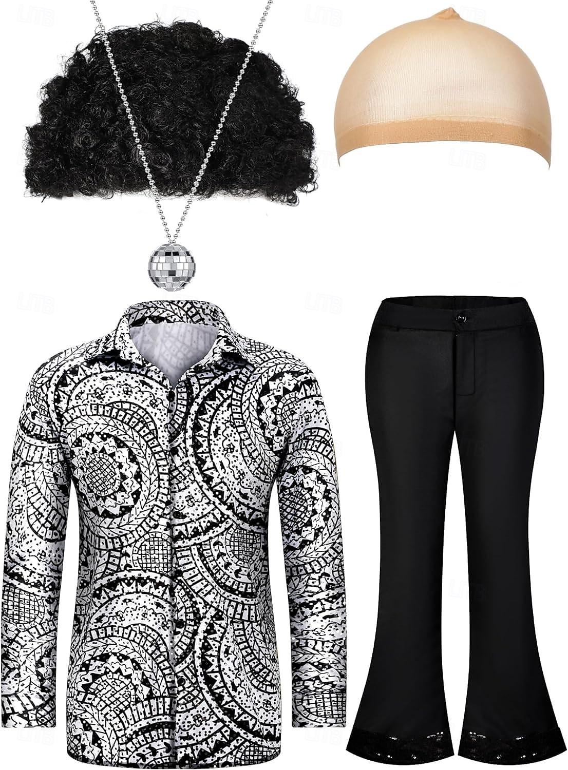 Retro / vintage 1970 luku Asut Juhla-asu Normaali Hippi Disko Naamiaispuku Miesten Joulu Halloween Karnevaali Tanssiaiset Klubi Pride-paraati Aikuisten Pusero Housut Lisää tarvikkeita Kaikki 2026 - $66.99 –P3